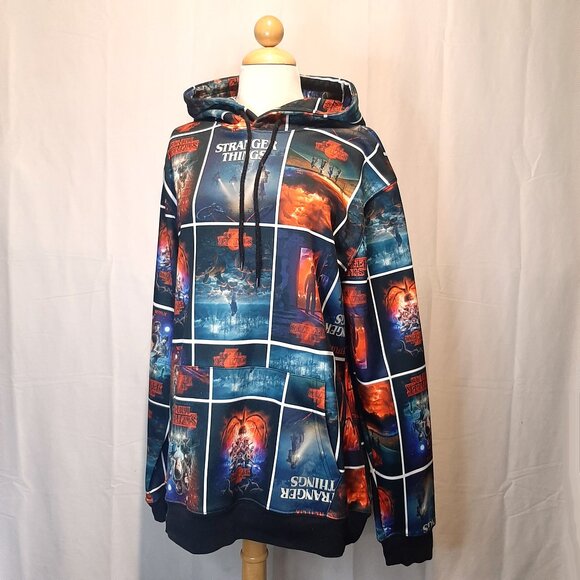 Netflix Stranger Things Hoodie Large unisex Sweatshirt All Over Print Graphic - Picture 8 of 10